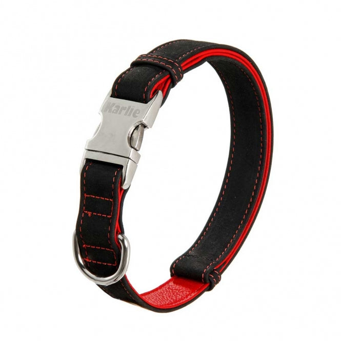 Karlie Buffalo Ultra Halsband - Schwarz/Rot - 40 mm / 55-75 cm