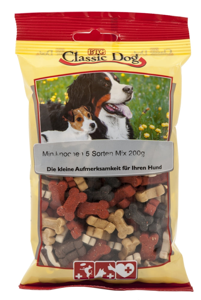 Classic Dog Snack Miniknochen 5 Sorten Mix 200g