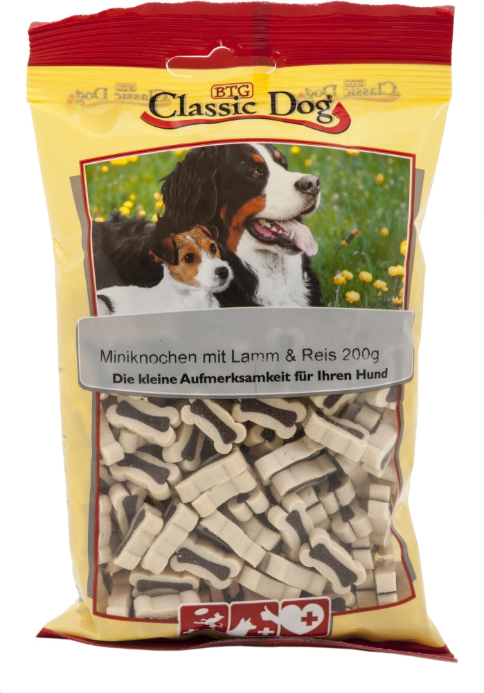 Classic Dog Snack Miniknochen mit Lamm & Reis 200g