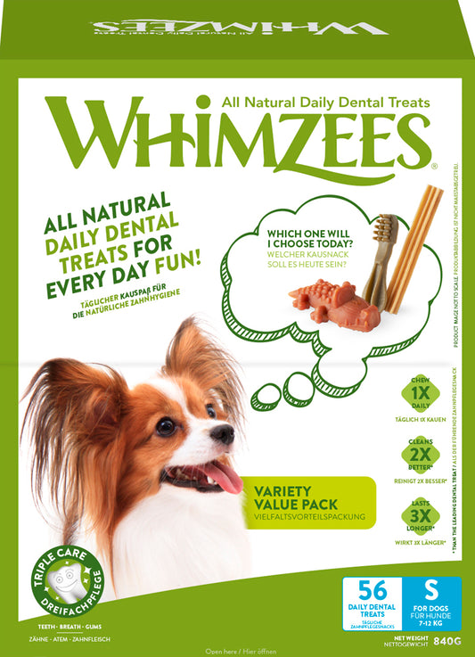 Whimzees Dog Variety Value Box S - 56 Treats