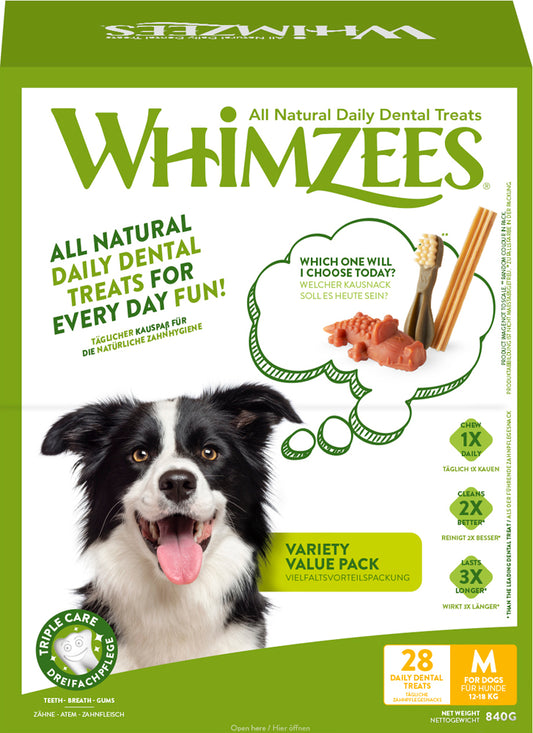 Whimzees Dog Variety Value Box M - 28 Treats