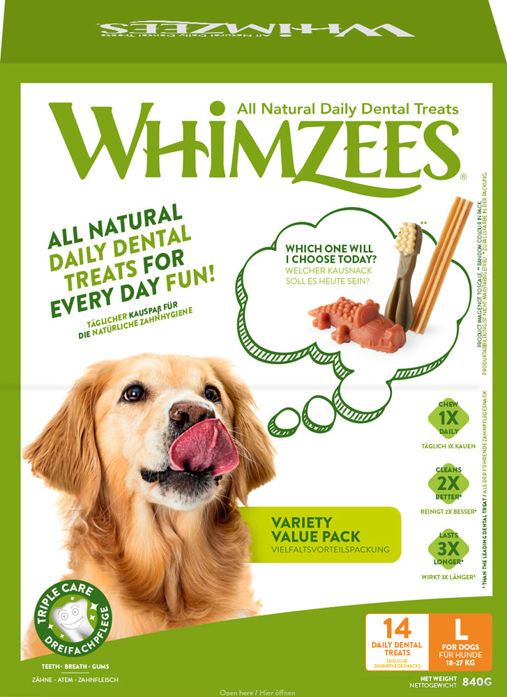 Whimzees Dog Variety Value Box L - 14 Treats