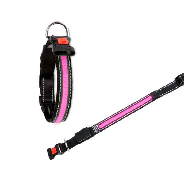 Karlie Flamingo oLED Halsband mit USB Ladegerät - Pink - 34 - 36 cm