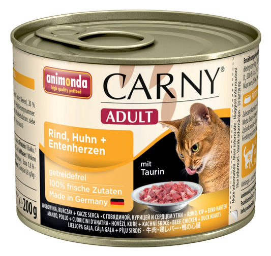 Animonda Cat Dose Carny Adult Rind & Huhn & Entenherzen - 200 g