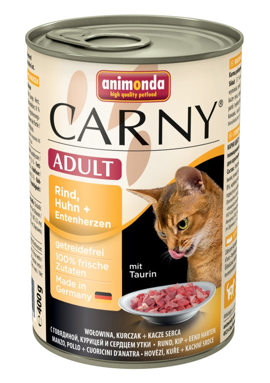 Animonda Cat Dose Carny Adult Rind & Huhn & Entenherzen - 400 g