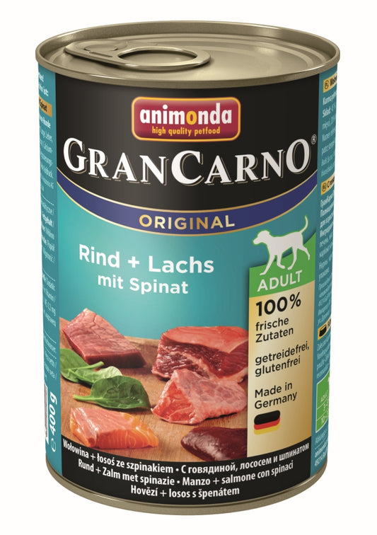 Animonda Dog Dose GranCarno Adult Rind & Lachs mit Spinat 400g