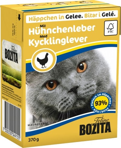 Bozita Cat Tetra Recard Häppchen in Gelee Hühnchenleber 370g