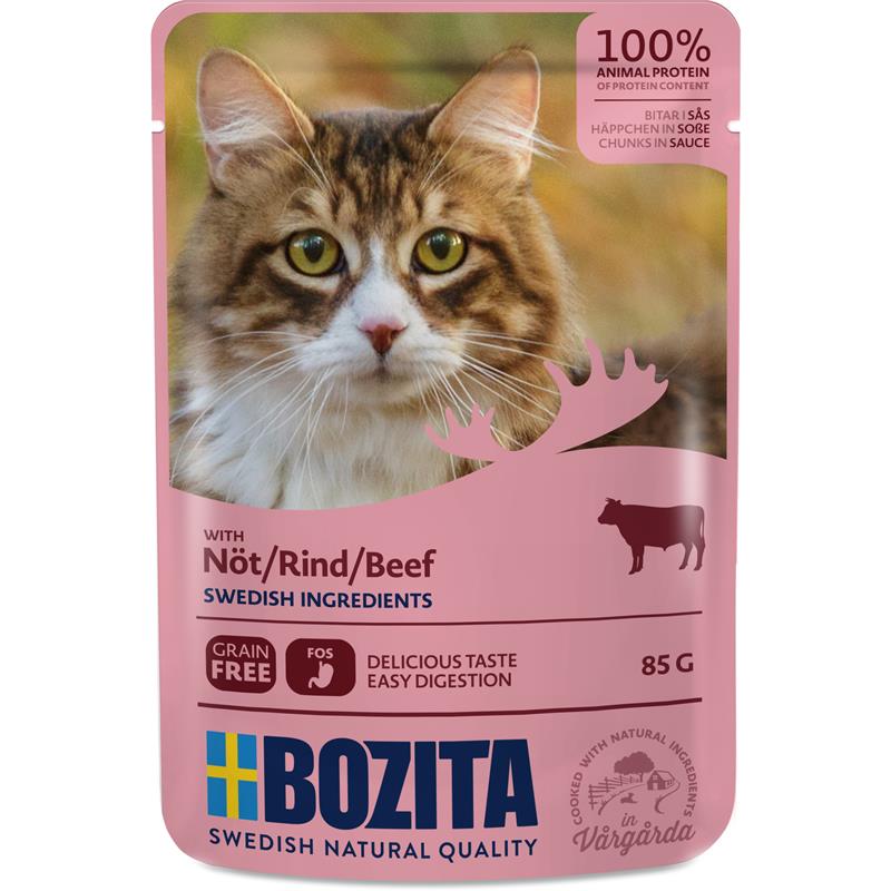 Bozita Pouch Häppchen in Soße mit Rind 85g