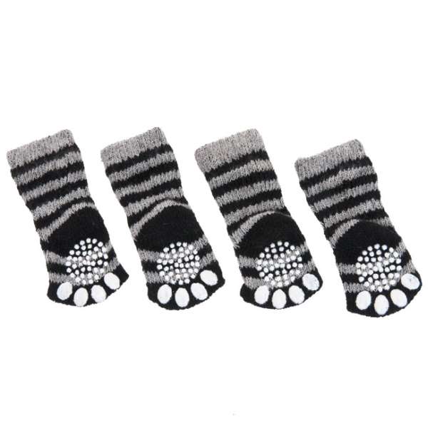 Karlie Doggy Socks Hundesocken 4er Set - Schwarz/Grau - S