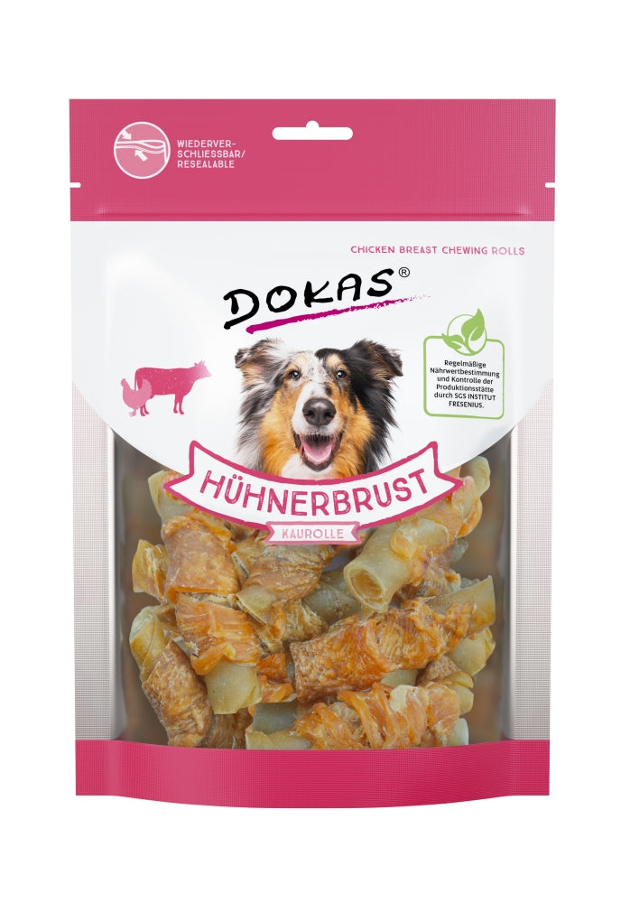 Dokas Dog Hühnerbrust Kaurolle 250 g