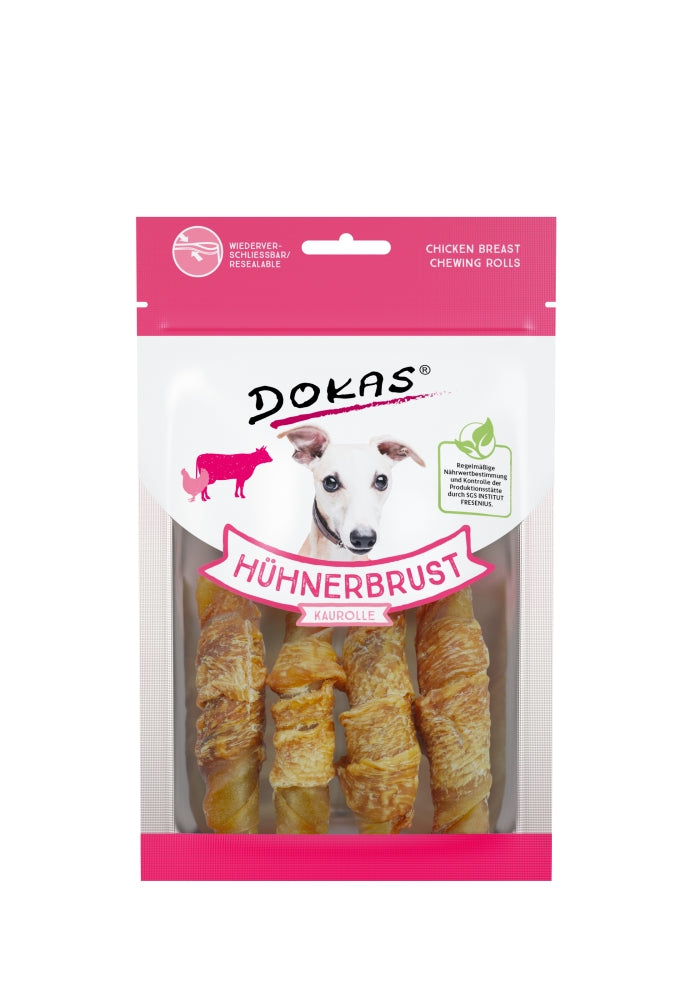 Dokas Hunde Snack Hühnerbrust Kaurolle 90 g