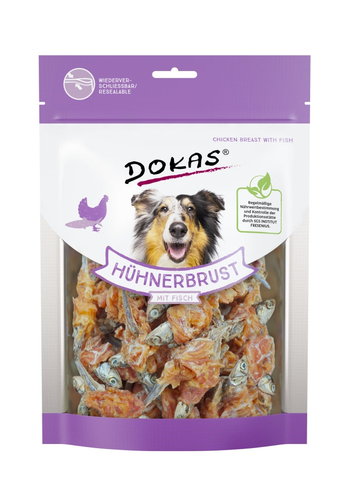 Dokas Hundesnack Hühnerbrust mit Fisch 220g