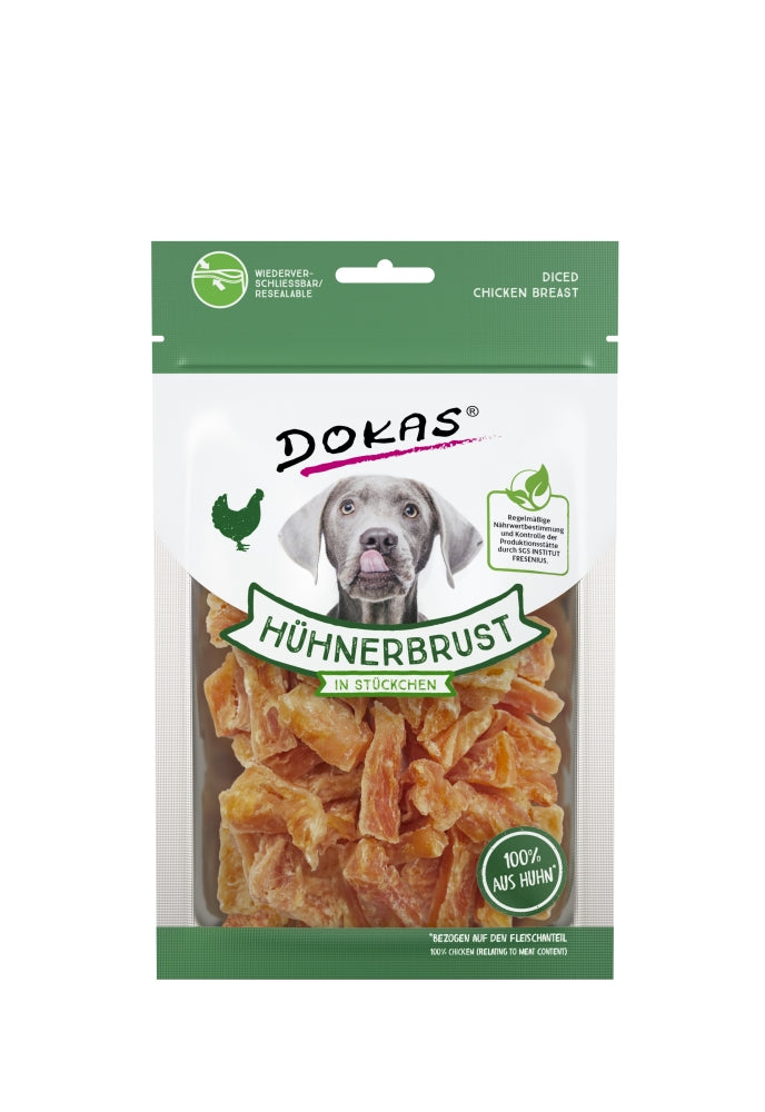 Dokas Hunde Snack Hühnerbrustfilet in Stückchen 70g