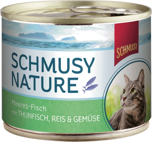 Schmusy Nature Meeres-Fisch Thun, Reis & Gemüse 185g Dose