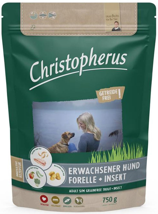 Christopherus Getreidefrei Forelle & Insekt - 750 g