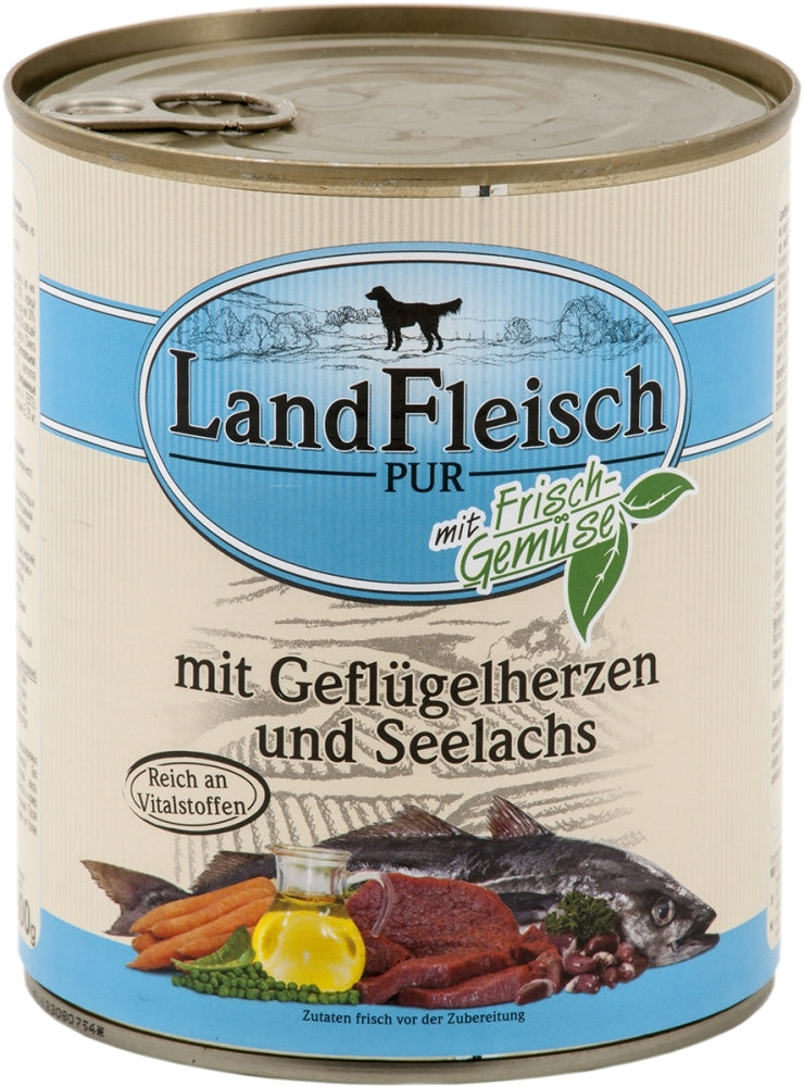 Landfleisch Classic 800g - Geflügelherzen & Seelachs