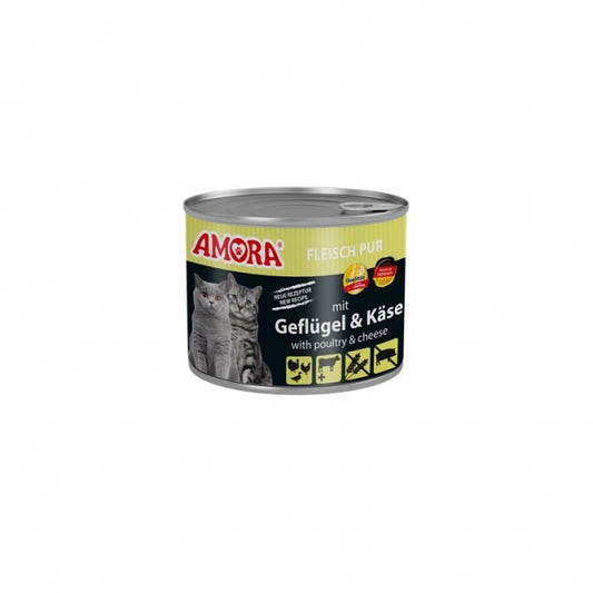 Amora Cat Fleisch Pur mit Geflügel & Käse - 200g