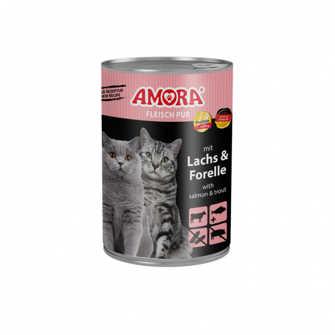 Amora Cat Fleisch Pur mit Lachs & Forelle - 400g