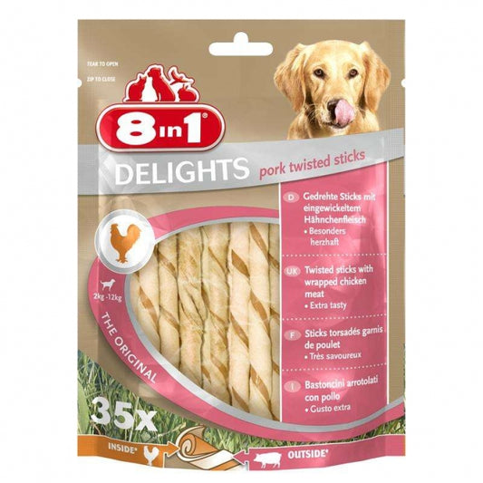 8in1 Delights Pork Twisted Sticks 35 Stück