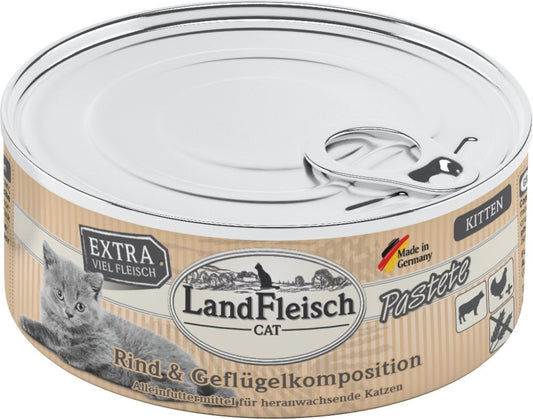 Landfleisch Cat Kitten Pastete Rind & Geflügelkomposition - 100 g