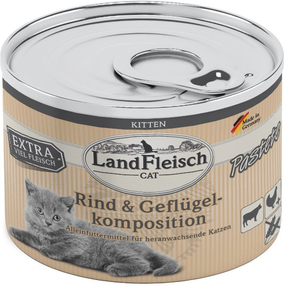 Landfleisch Cat Kitten Pastete Rind & Geflügelkomposition - 195 g