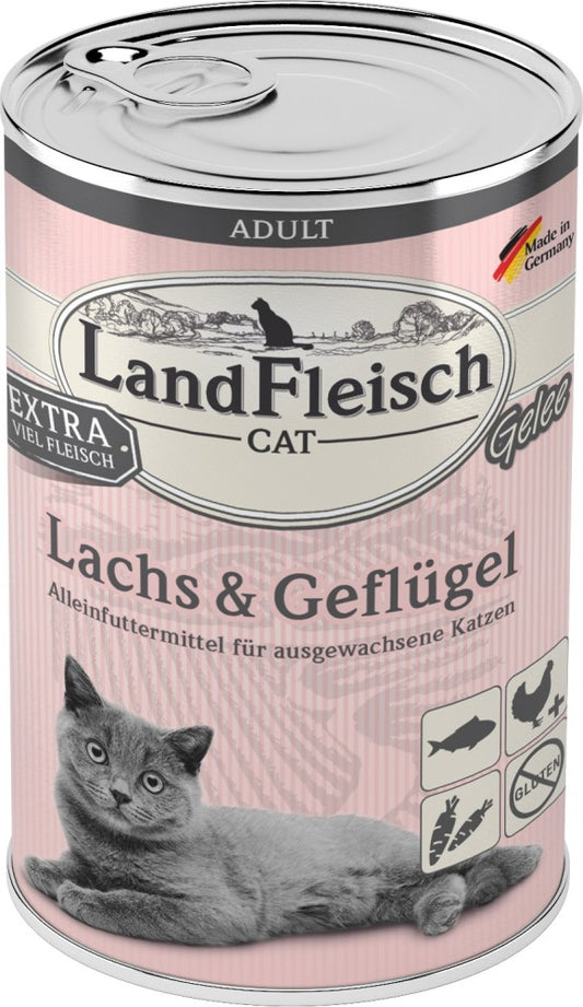 Landfleisch Cat Adult Gelee mit Lachs & Geflügel 400 g