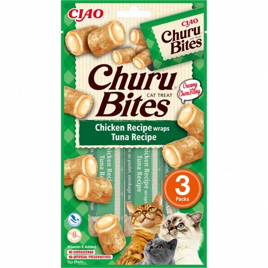 Inaba Churu Cat Snack Bites Huhn & Thunfisch 3x10g